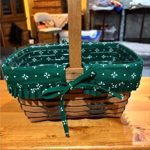 Longaberger Green and Brown Basket with Handle